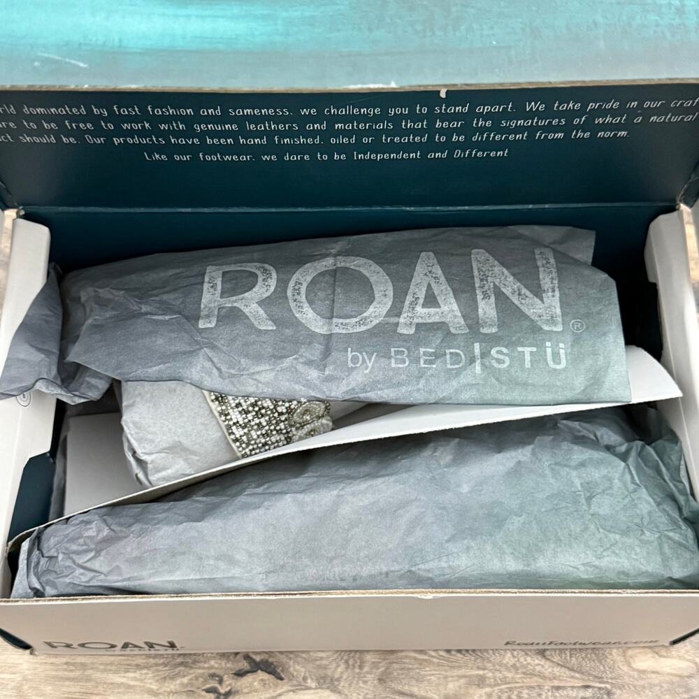 NIB Roan Bed Stu 7.5 Jury White Multi Beaded Slide Sandals Boho - Picture 10 of 12